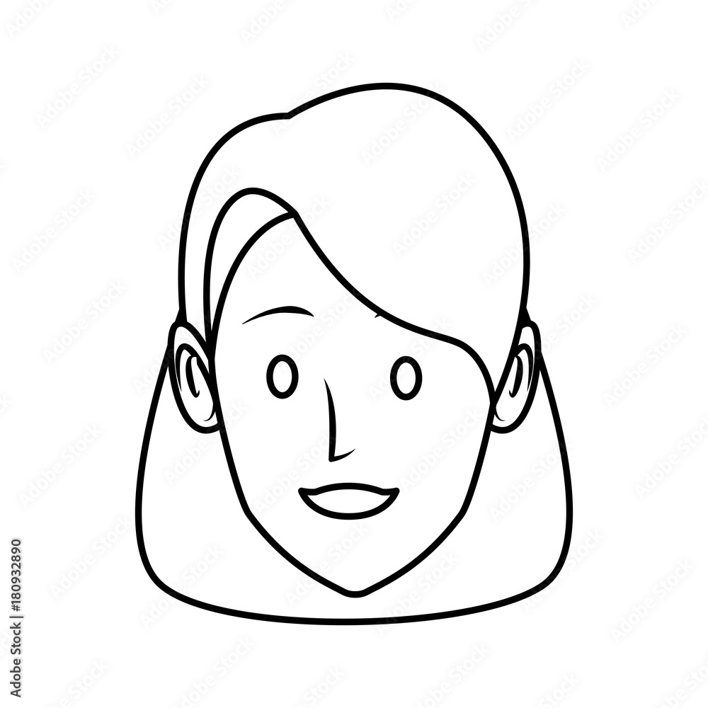 Woman face cartoon icon vector illustration graphic design