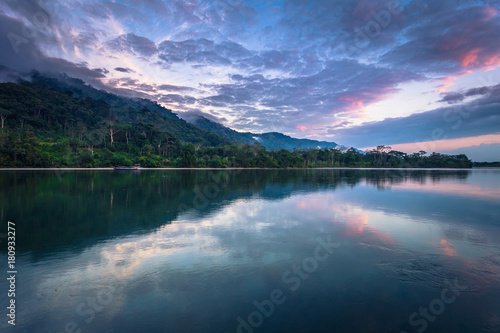 Manu National Park, Peru - August 06, 2017: Shores of the Madre de Dios river in Manu National Park, Peru photo