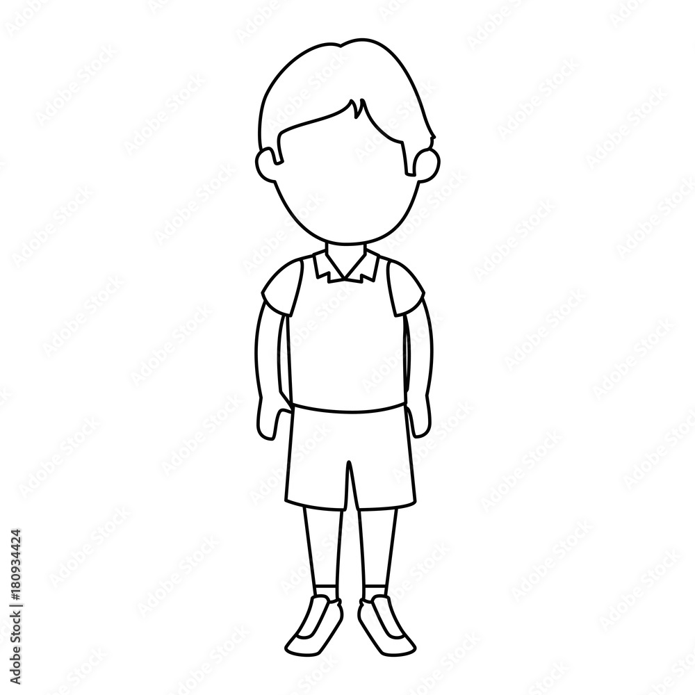 little boy student with uniform character little boy student with uniform character
