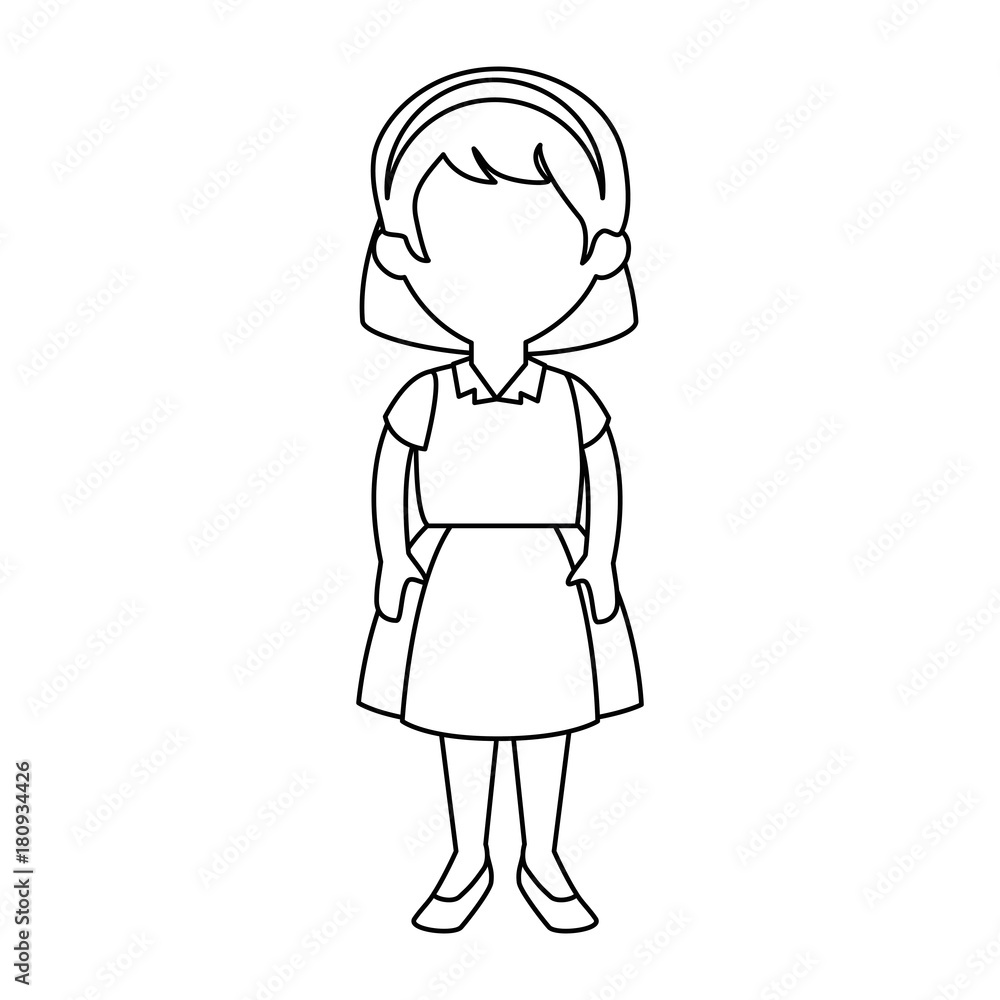 little girl student with uniform character little girl student with uniform character