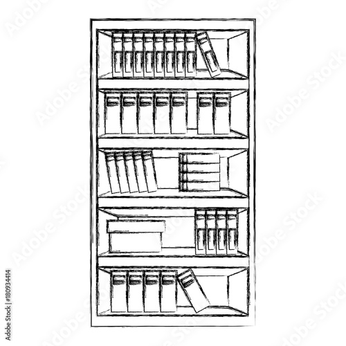 wooden bookcase cabinet icon vector illustration graphic design