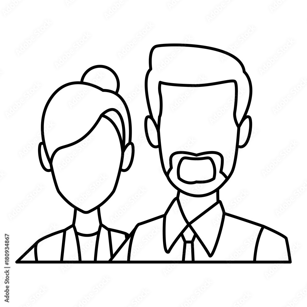 Business couple teamwork icon vector illustration graphic design Business couple teamwork icon vector illustration graphic design