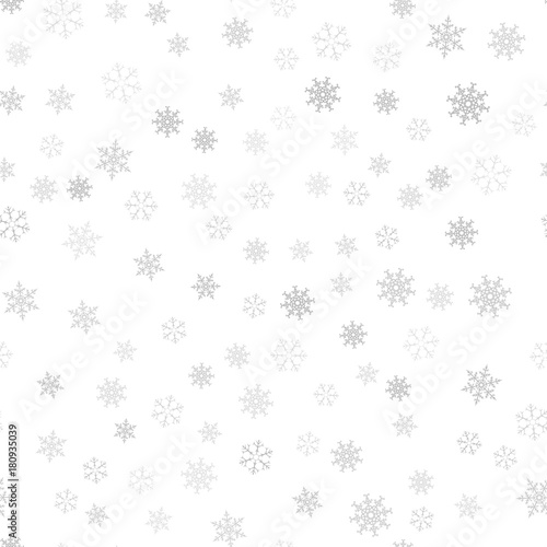 Wallpaper Mural Seamless pattern. Christmas abstract background made of snowflakes on white. Design postcards, posters, greeting for the new year. Torontodigital.ca