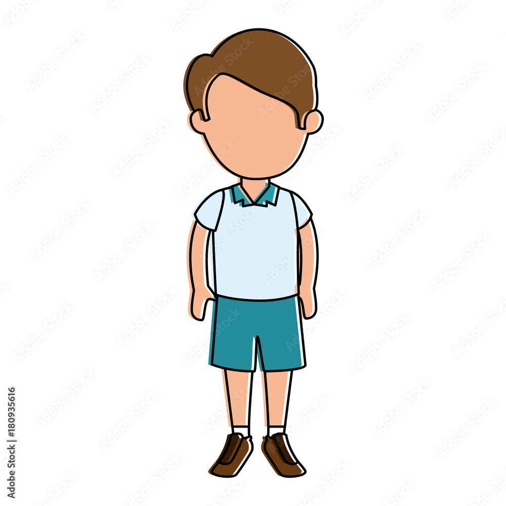 little boy student with uniform character little boy student with uniform character
