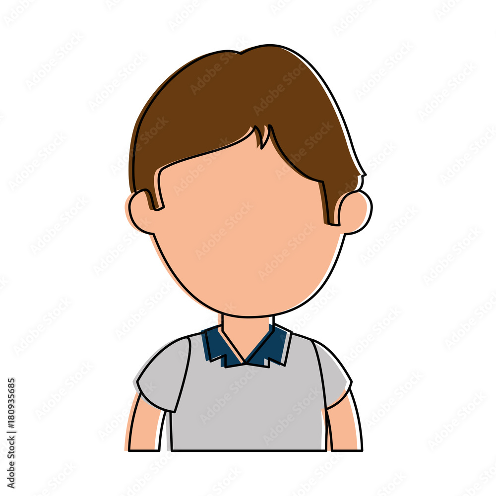 little boy student with uniform character