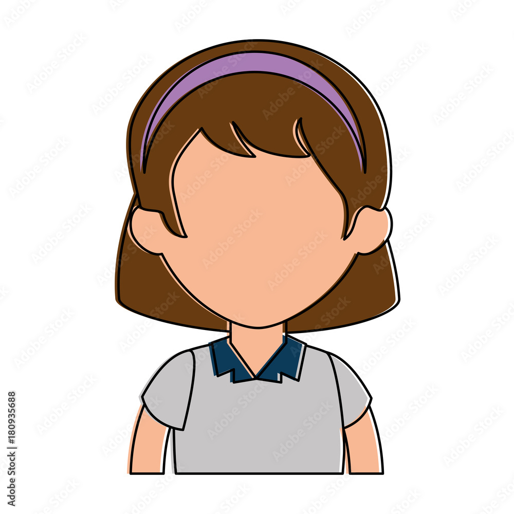 little girl student with uniform character little girl student with uniform character