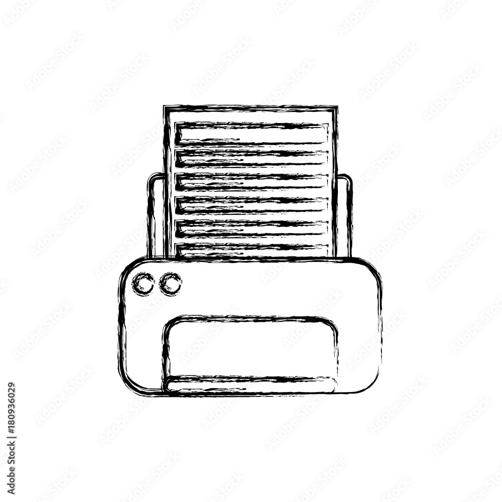 Fototapeta premium Office printer device icon vector illustration graphic design