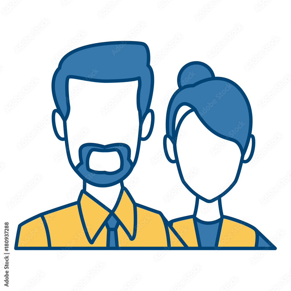 Business couple teamwork icon vector illustration graphic design Business couple teamwork icon vector illustration graphic design