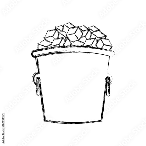 flatl line uncolored wine cooler over  white background  vector illustration