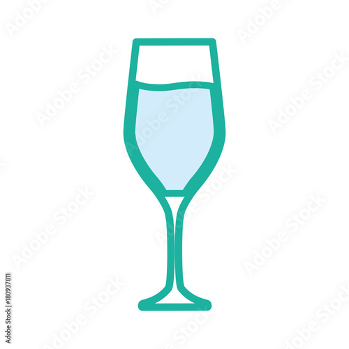champagne glass icon over white background vector illustration