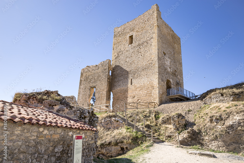 ruins of the castle in Calatanazor town, province of Soria, Spain
