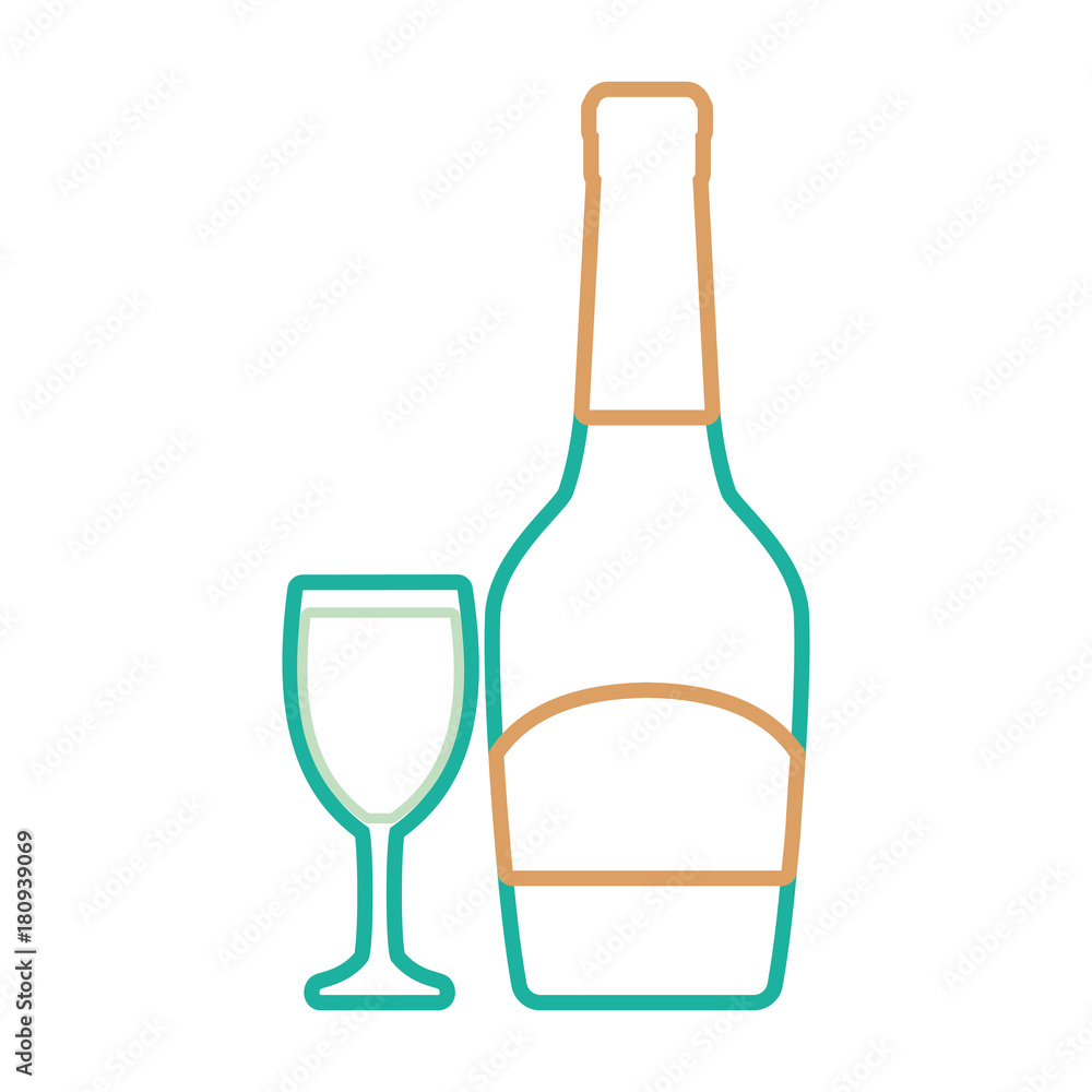 champagne bottle and glasses icon over white background vector illustration champagne bottle and glasses icon over white background vector illustration