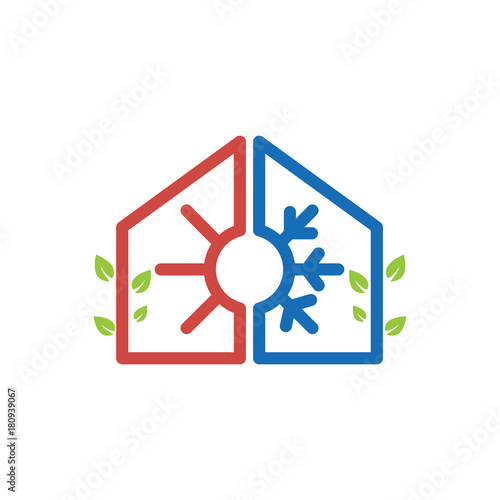 Hot and cool with home logo