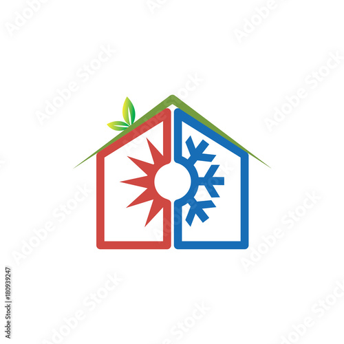 Hot and cool with home logo