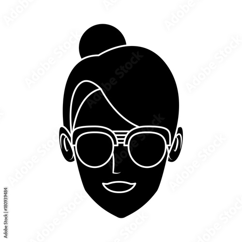 Woman face cartoon icon vector illustration graphic design