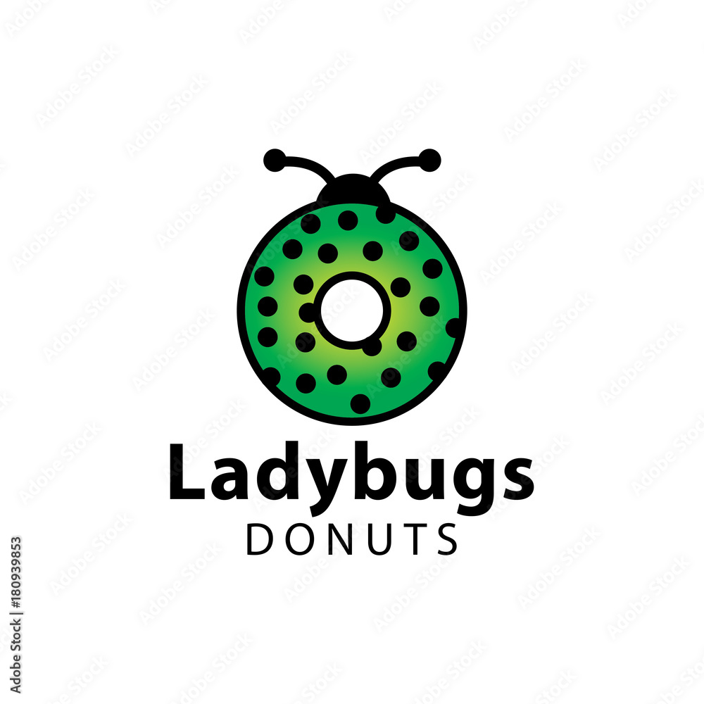 Fototapeta premium Ladybug donut logo vector
