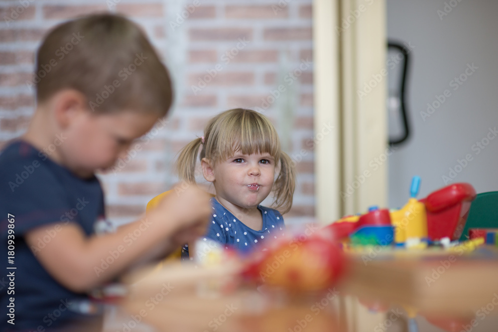 Children is playing at home Children is playing at home