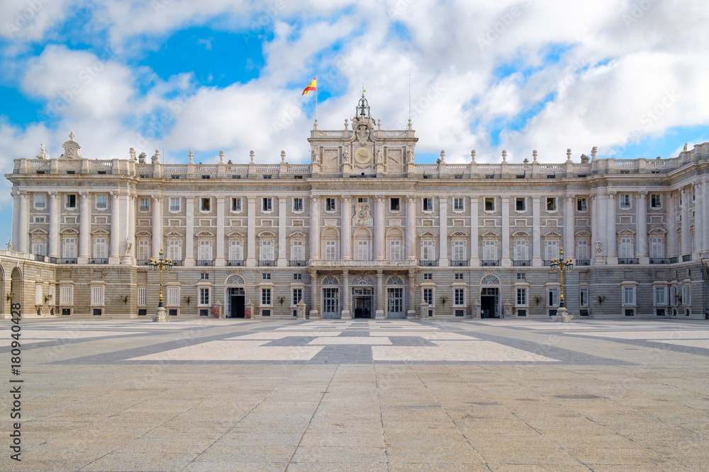 The Royal Palace of Madrid on a summer day