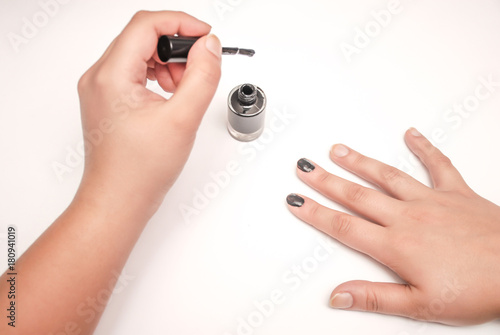 Nail painting in black