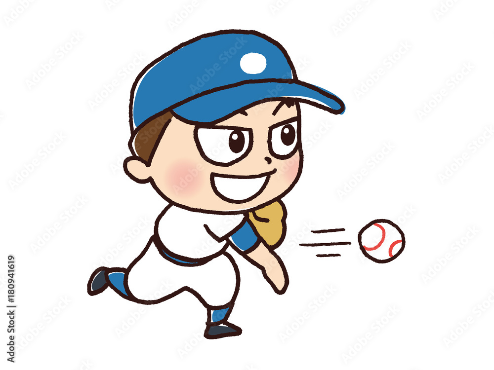 野球をする男子 野球をする男子