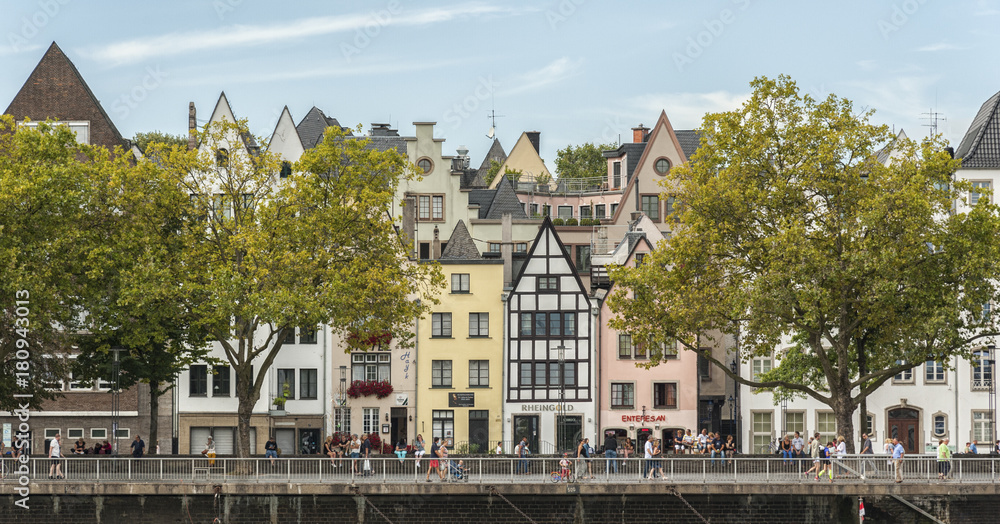 COLOGNE, ITALY - SEPTEMBER 11, 2016: Unidentified people and details of the old and beautiful town of Cologne, one of the most popular destinations in the North Rhine Westphalia region, Germany