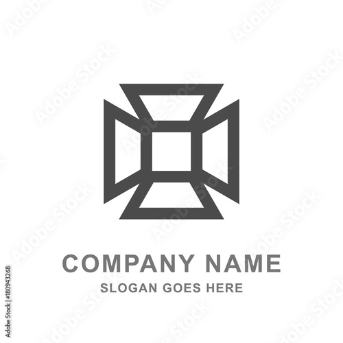 Simple Geometric Cross Logo Vector Icon 