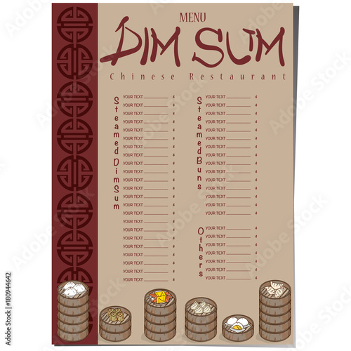 menu dim sum chinese food restaurant template design