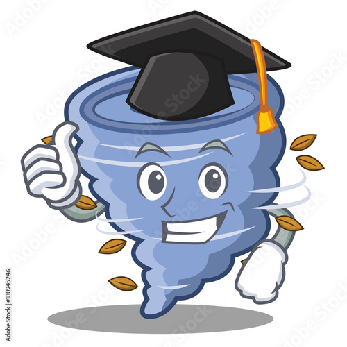 Graduation tornado character cartoon style