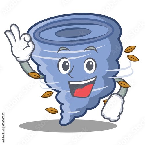 Okay tornado character cartoon style