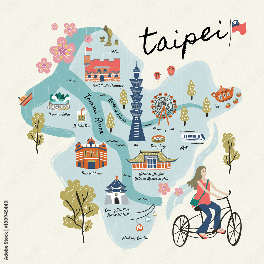 Fototapeta premium Lovely Taiwan travel concept