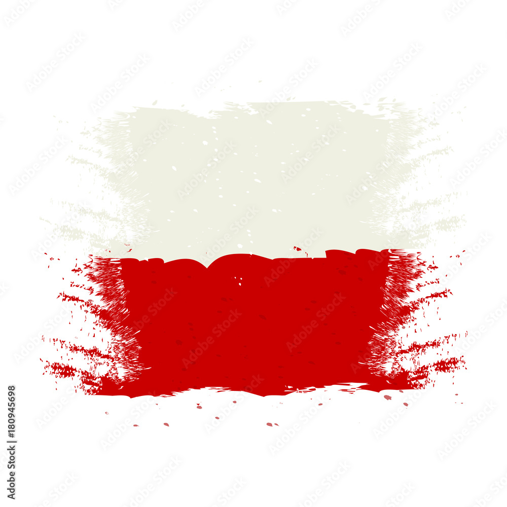 Brush painted Austria flag. Hand drawn style illustration with a grunge effect and watercolor. Austria flag with grunge texture. Vector illustration.