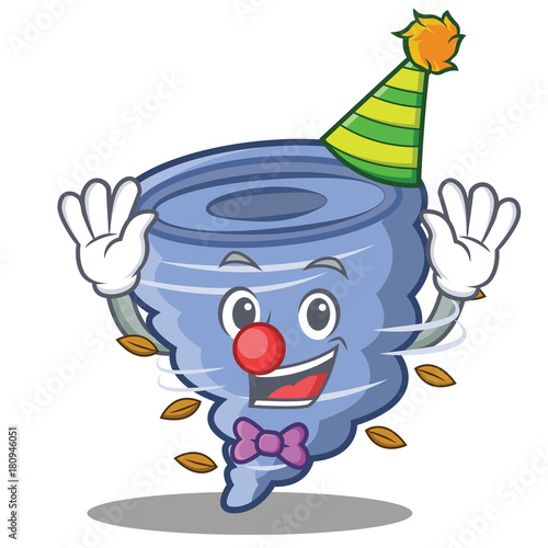 Clown tornado character cartoon style