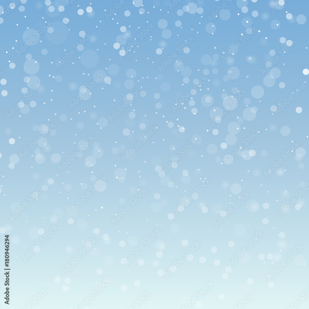 Snow pattern, vector Falling snow vector pattern. White splash on blue background. Winter snowfall texture.