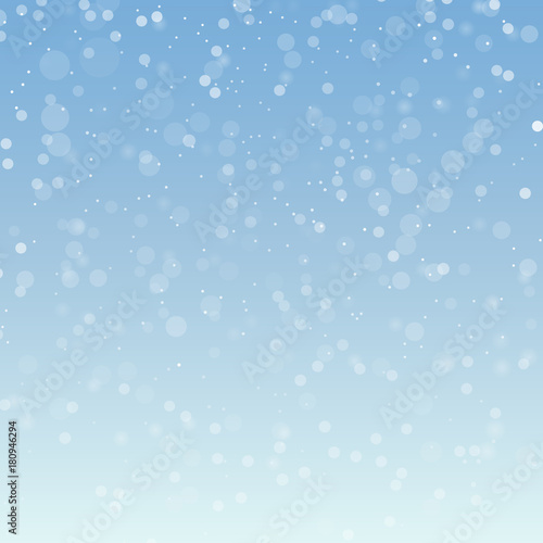 Snow pattern  vector Falling snow vector pattern. White splash on blue background. Winter snowfall texture.