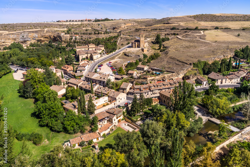 Overlook the village of Segovia, Spain