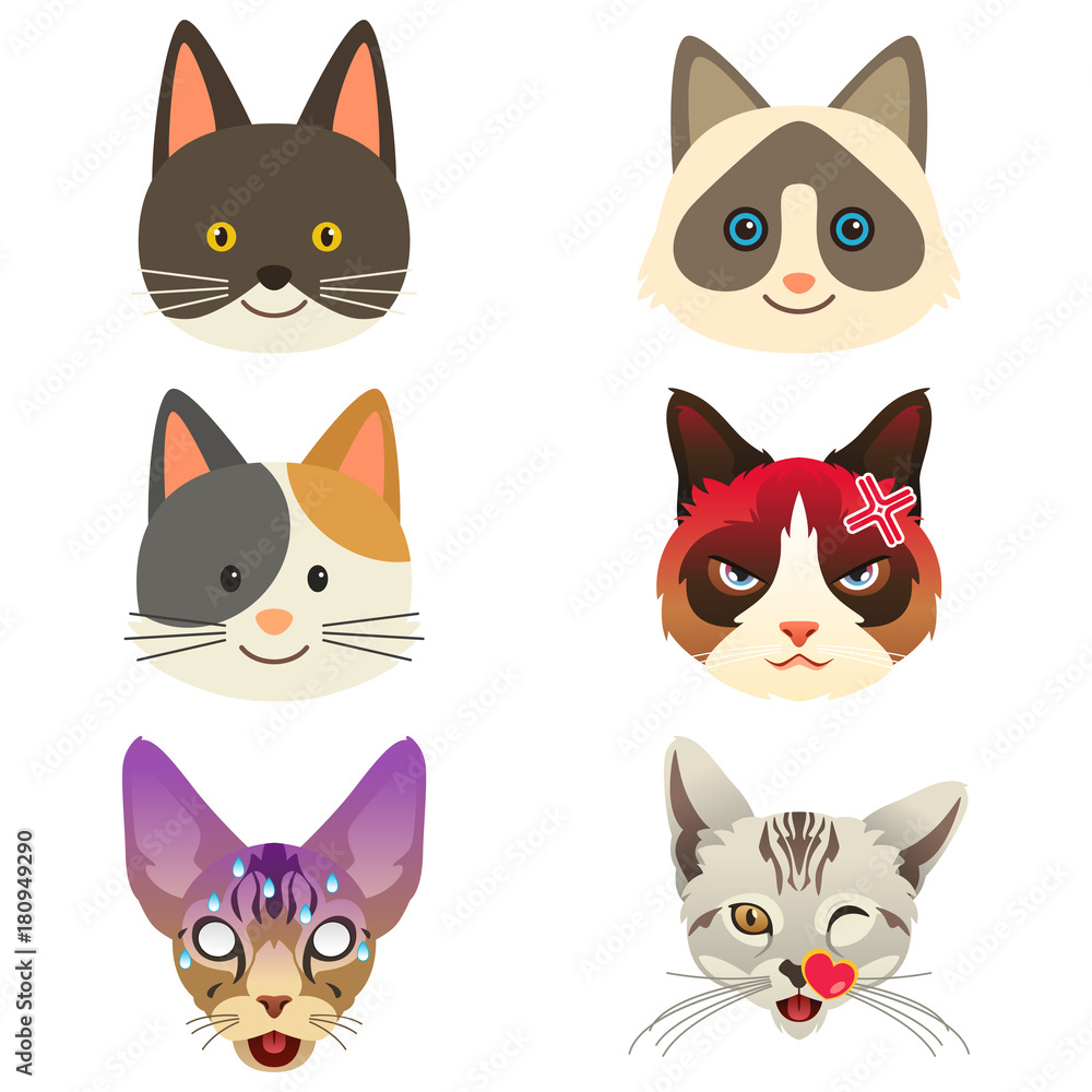 Different Cat Emoji Expression Illustration Different Cat Emoji Expression Illustration