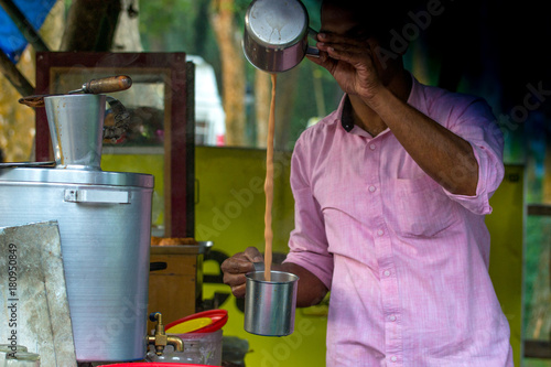 Man making tea - from kerala, india