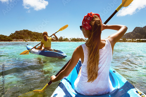 Kayaking travel tropical sea beach