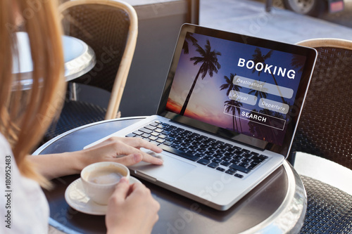 booking online concept, travel planning