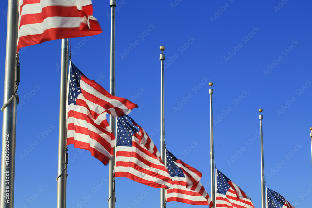 US FLAG with the blue sky US FLAG with the blue sky