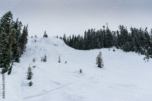 Empty slope at ski resort