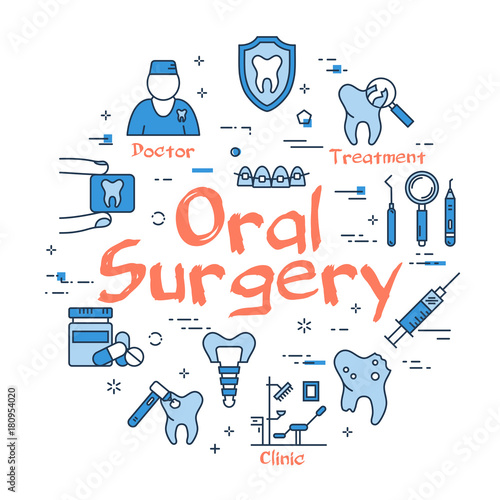 Blue round Oral Surgery concept