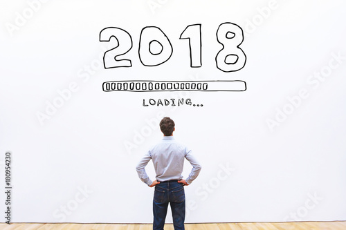 2018 new year concept with loading bar