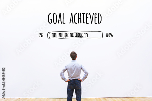 goal achieved progress loading bar, concept of success, achievement process