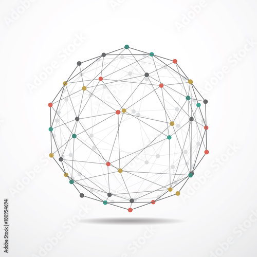 Global network connection. World map point and line composition concept of global business. Vector Illustration
