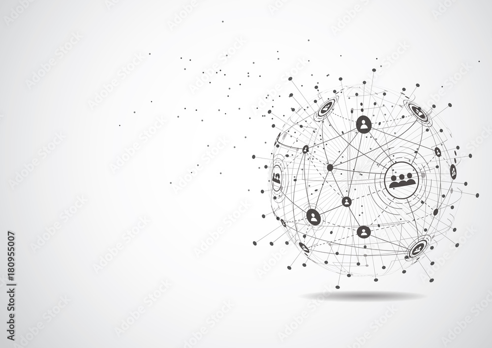 Global network connection. World map point and line composition concept of global business. Vector Illustration Global network connection. World map point and line composition concept of global business. Vector Illustration
