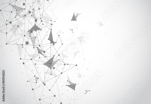 Abstract Polygonal Space Background with Connecting Dots and Lines