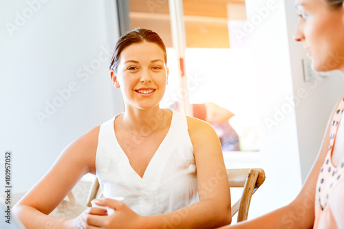 Beautiful woman portrait indoors photo