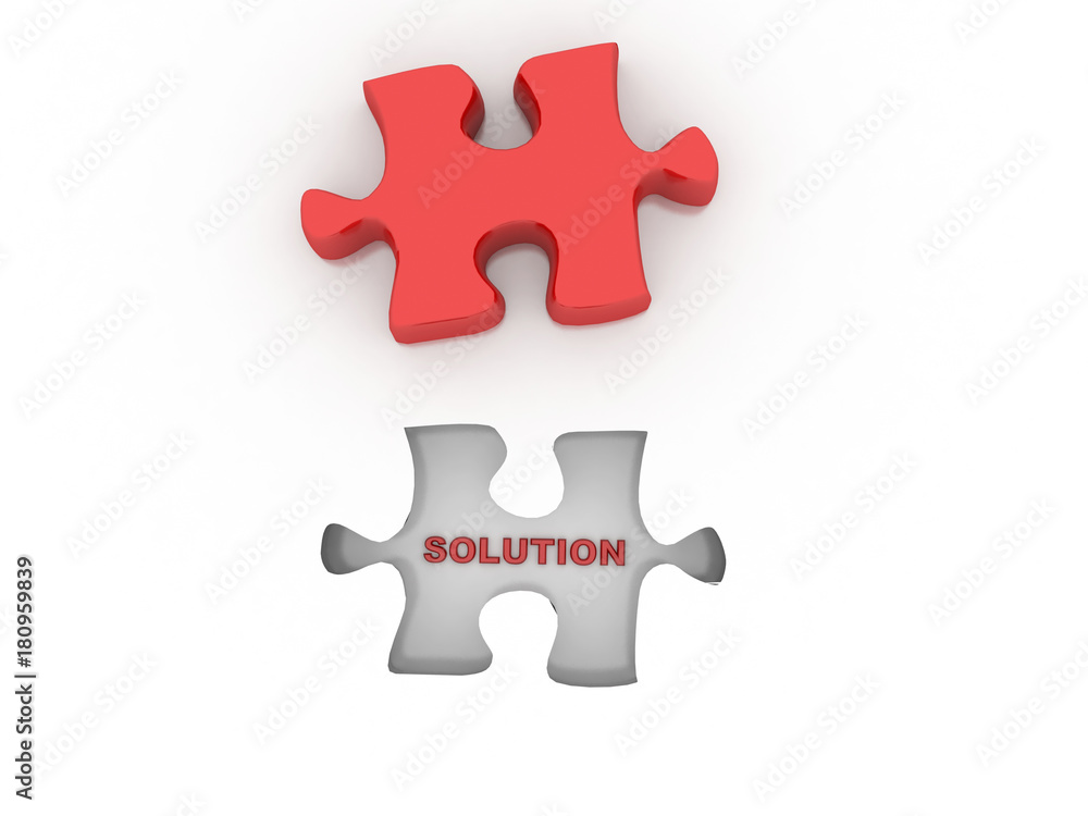 Jigsaw Puzzle Solution 3d illustration
