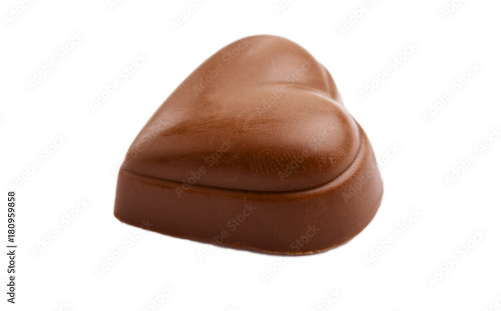 Heart shaped chocolate candy isolated on white background. Heart shaped chocolate candy isolated on white background.